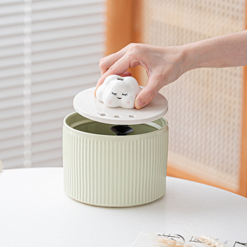 Ceramic Automatic Pet Water Fountain – 1000ml Quiet Drinking Fountain for Cats & Small Dogs