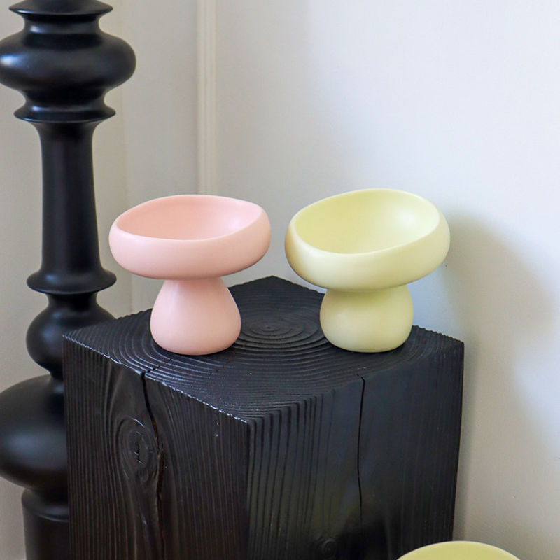 Matte Ceramic Elevated Cat Bowl – Raised Pet Feeding Bowl for Cats