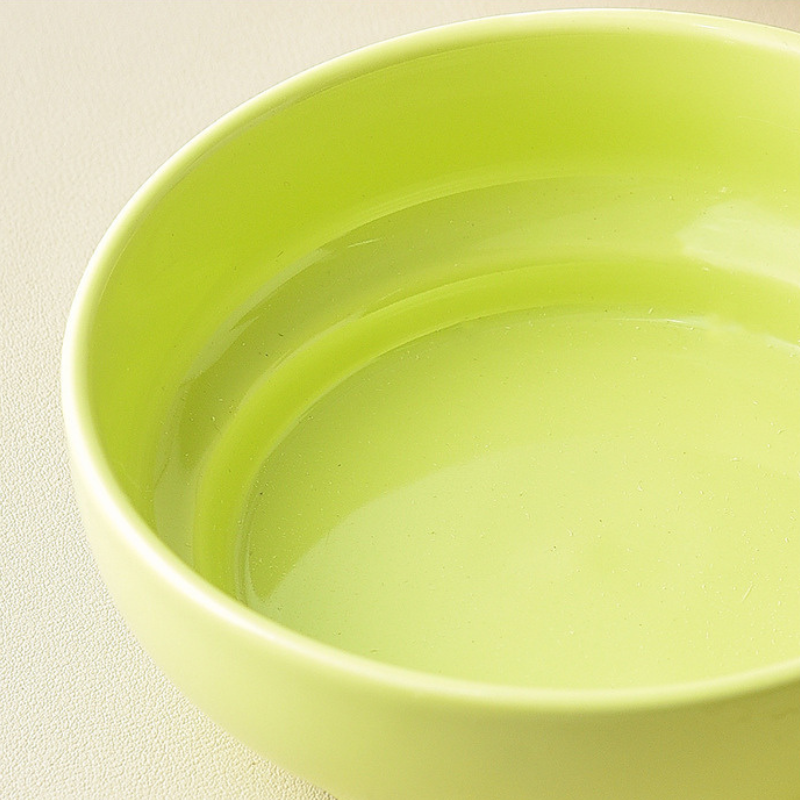 Elevated Ceramic Pet Bowl with Wooden Stand for Cats & Small Dogs – Wide Mouth Design