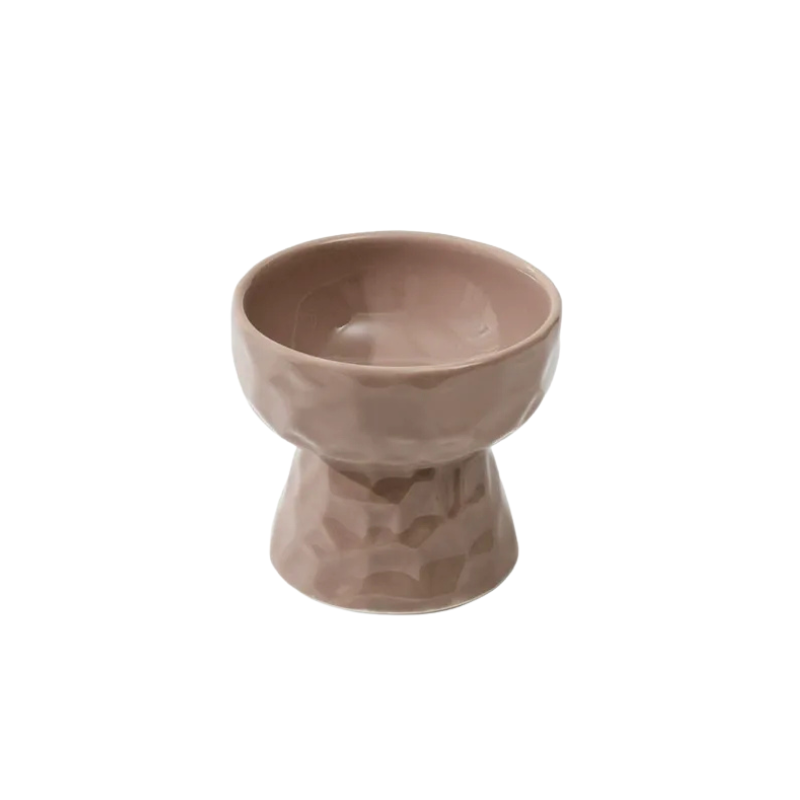 Elevated Tilted Ceramic Pet Bowl – Neck-Friendly Feeder for Cats & Small Dogs