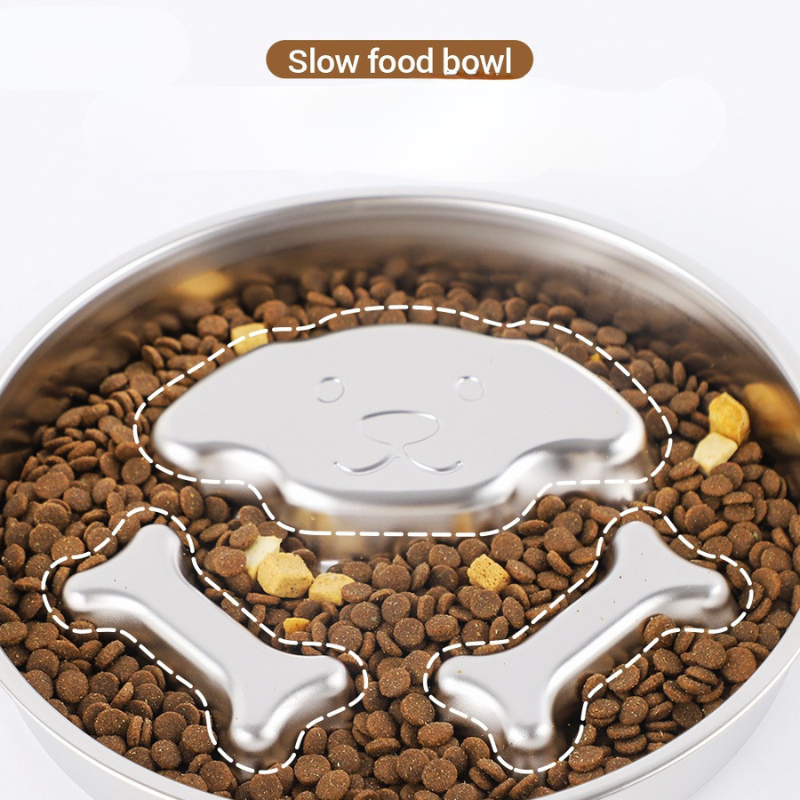 XXL Stainless Steel Slow Feeder Bowl for Large Dogs – Durable & Large Capacity