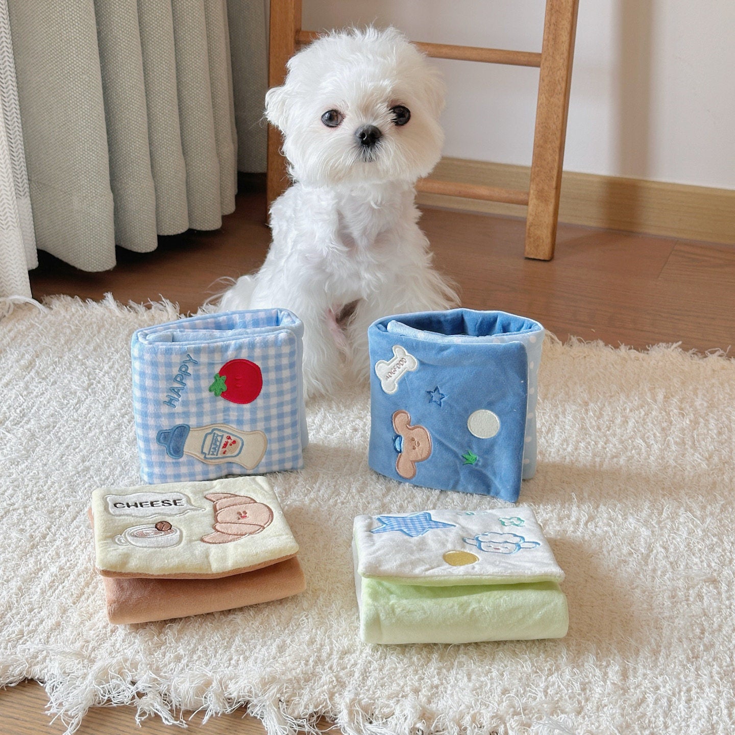 Dog Snuffle Book Toy – Interactive Treat Puzzle with Crinkle & Chew Features