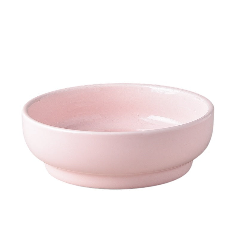 Elevated Ceramic Pet Bowl with Wooden Stand for Cats & Small Dogs – Wide Mouth Design