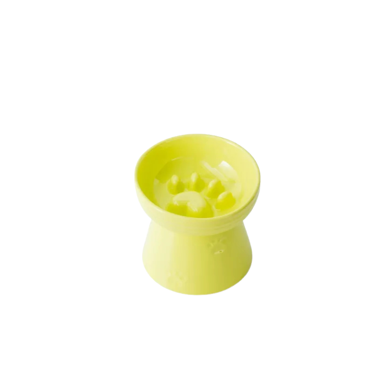 Elevated Ceramic slow Pet Bowl – Neck-Support Design,  Ideal for Cats & Small Dogs
