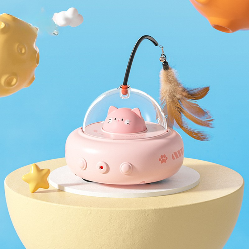 Smart Electric Cat Toy Car with Laser – Auto Obstacle Avoidance, USB Rechargeable