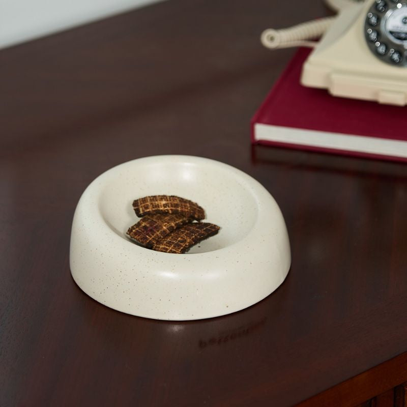 Minimalist Speckled Glaze Angled Ceramic Pet Bowl – Anti-Tip Neck-Friendly Bowl for Cats & Dogs