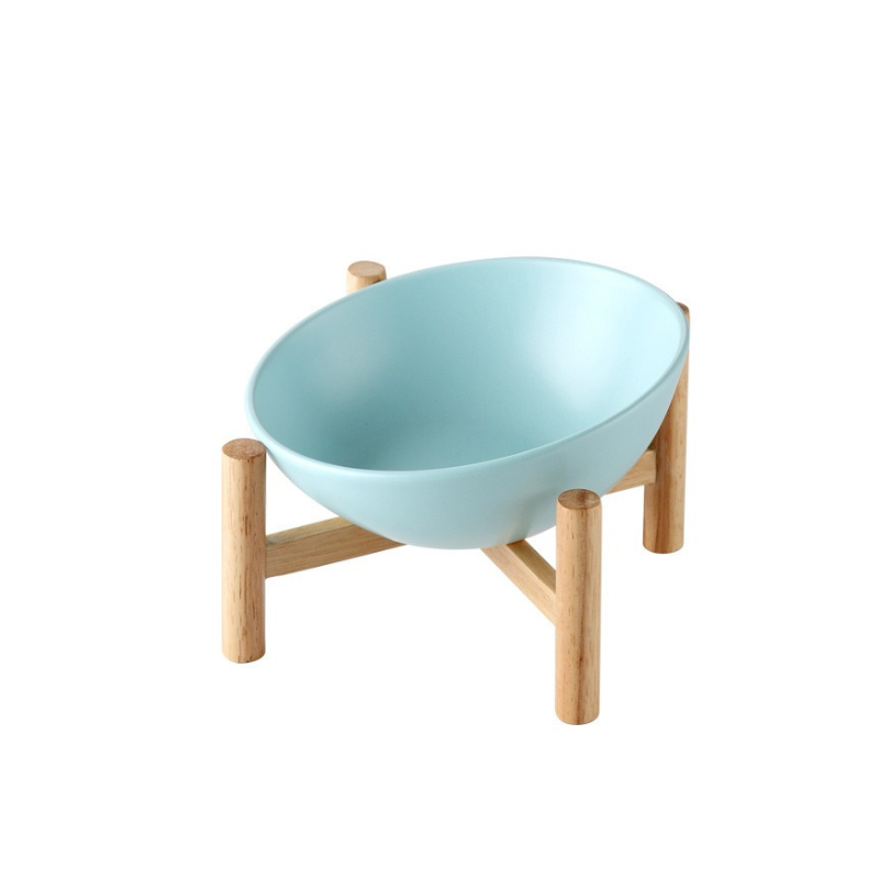 Elevated Slanted Ceramic Pet Bowl for Cats & Small Dogs