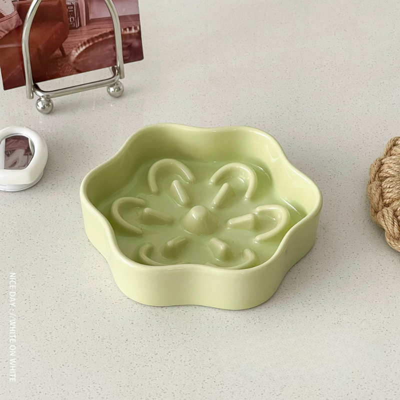 Ceramic Slow Feeder Bowl for Medium & Large Dogs – Deep Dish Design