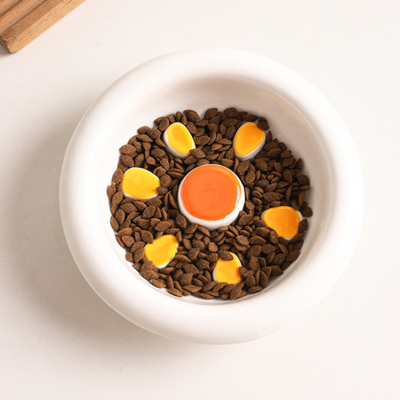 Ceramic Slow Feeder Bowl for Cats and Small Dogs (Up to 8kg)