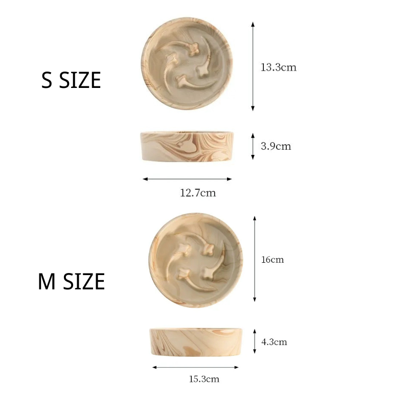 Meteor Texture Ceramic Slow Feeder Bowl – Anti-Gulping Bowl for Cats & all size Dogs