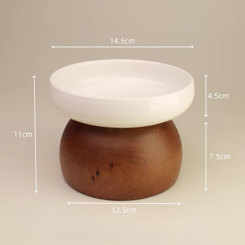 Elevated Pet Bowl with Wooden Stand
