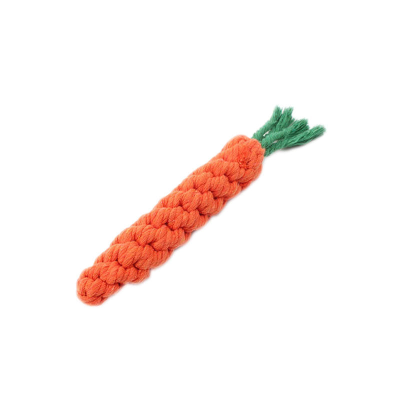 Dog Rope Knot Chew Toy – Carrot & Duck Cotton Rope Toy for Puppies