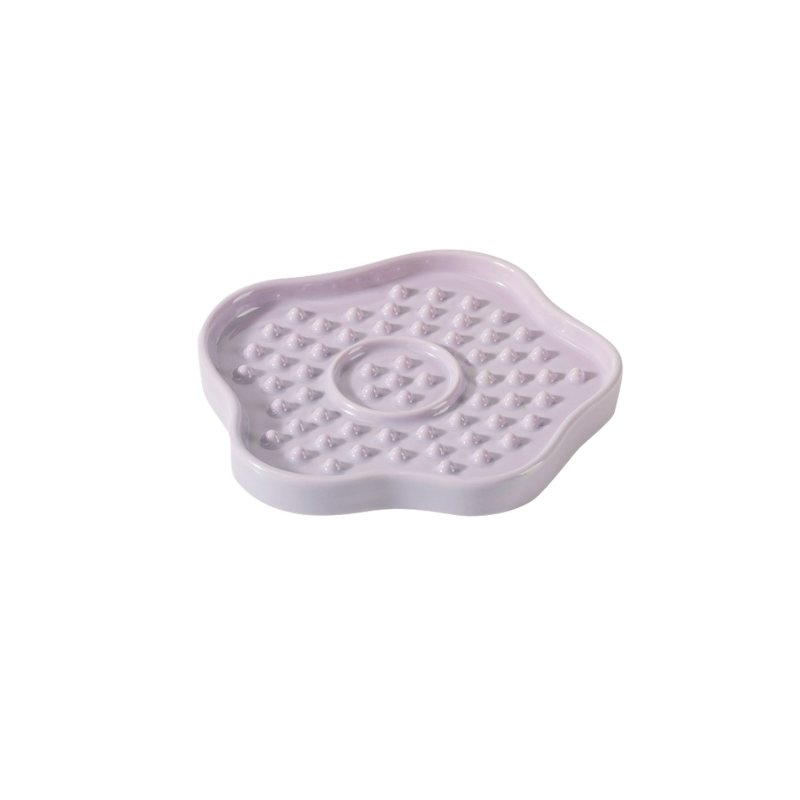 Ceramic Slow Feeder & Lick Plate for Cats and Small Dogs