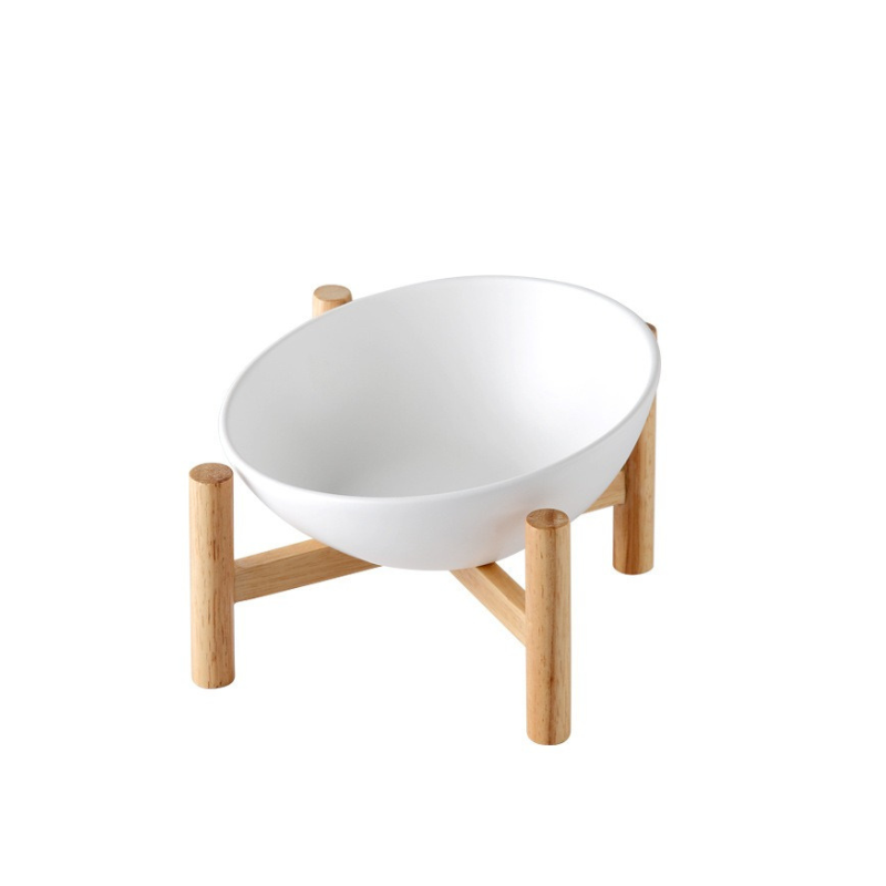 Elevated Slanted Ceramic Pet Bowl for Cats & Small Dogs