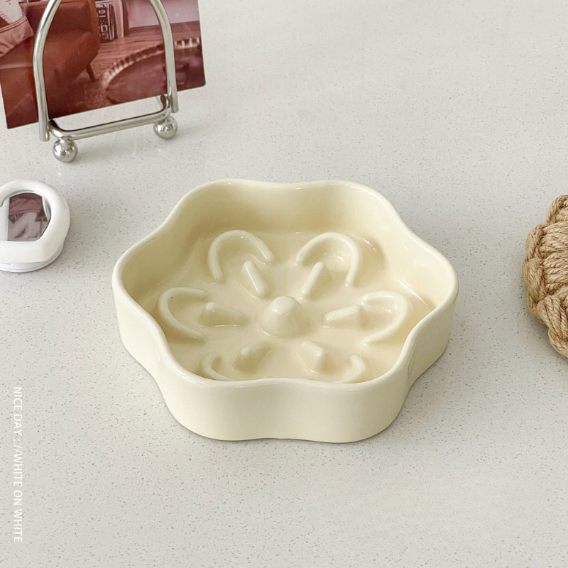 Ceramic Slow Feeder Bowl for Medium & Large Dogs – Deep Dish Design