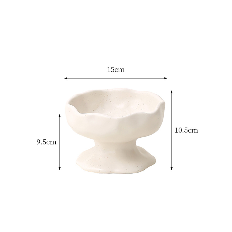Angled Elevated Ceramic Slow Feeder Bowl for cat&small dog