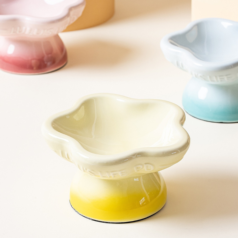 Elevated Ceramic Pet Bowl for Cats and Small Dogs