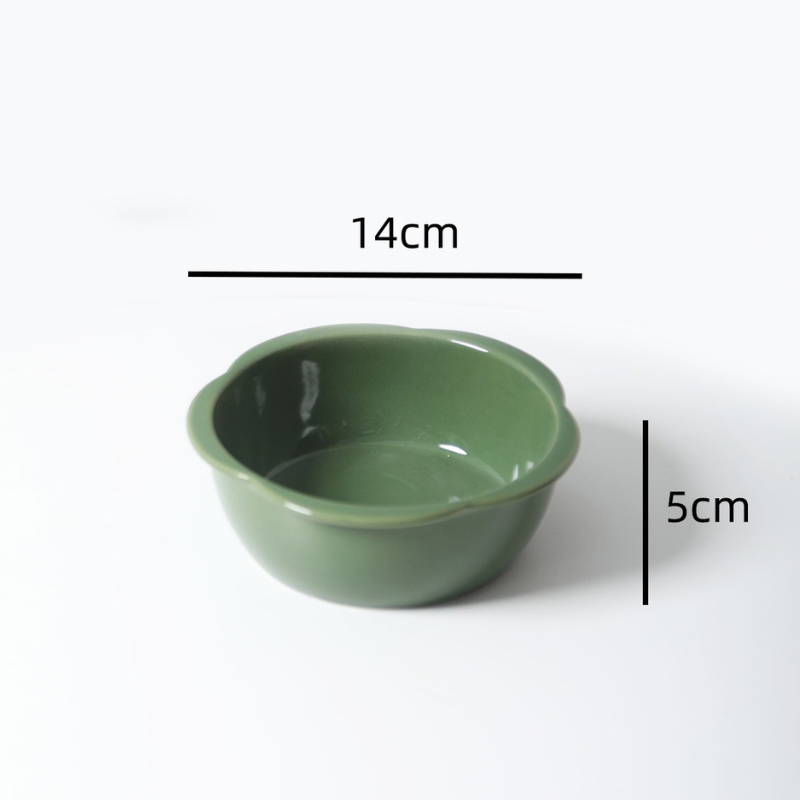 Elevated Ceramic Pet Bowl Set with Acrylic Stand – Slow Feeder Design for Cats & Small Dogs