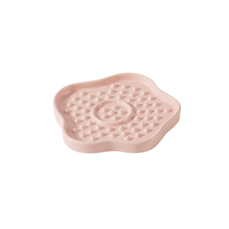 Ceramic Slow Feeder & Lick Plate for Cats and Small Dogs