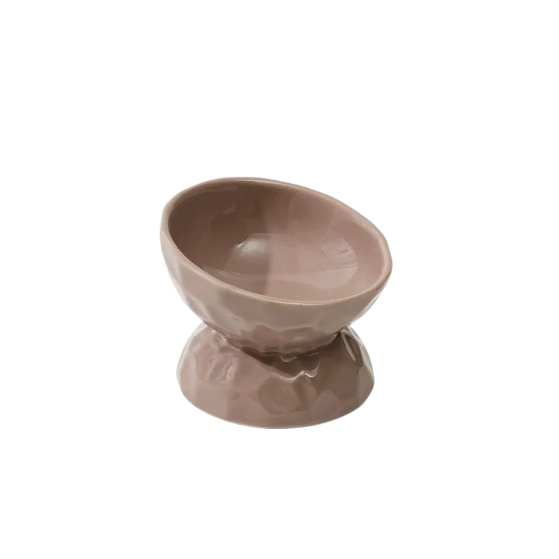 Elevated Tilted Ceramic Pet Bowl – Neck-Friendly Feeder for Cats & Small Dogs