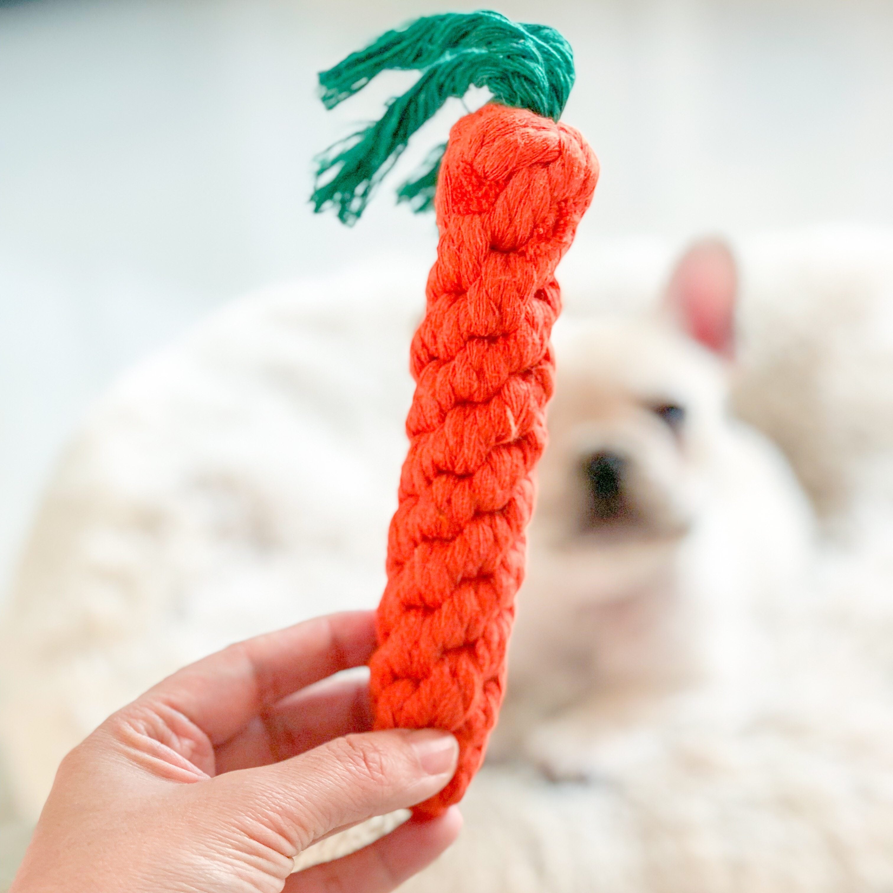 Dog Rope Knot Chew Toy – Carrot & Duck Cotton Rope Toy for Puppies