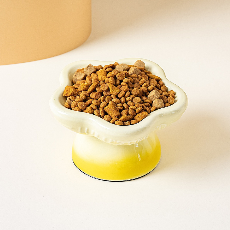 Elevated Ceramic Pet Bowl for Cats and Small Dogs