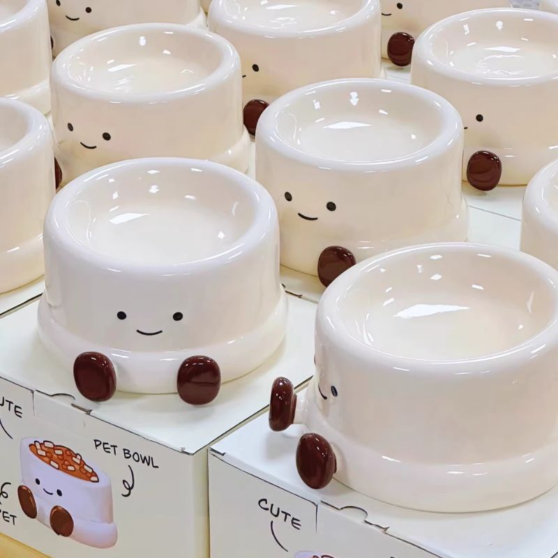 Elevated Ceramic Pet Bowl for Cats & Small Dogs