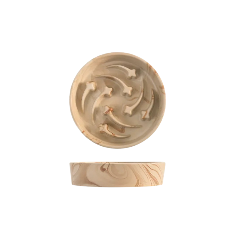 Meteor Texture Ceramic Slow Feeder Bowl – Anti-Gulping Bowl for Cats & all size Dogs