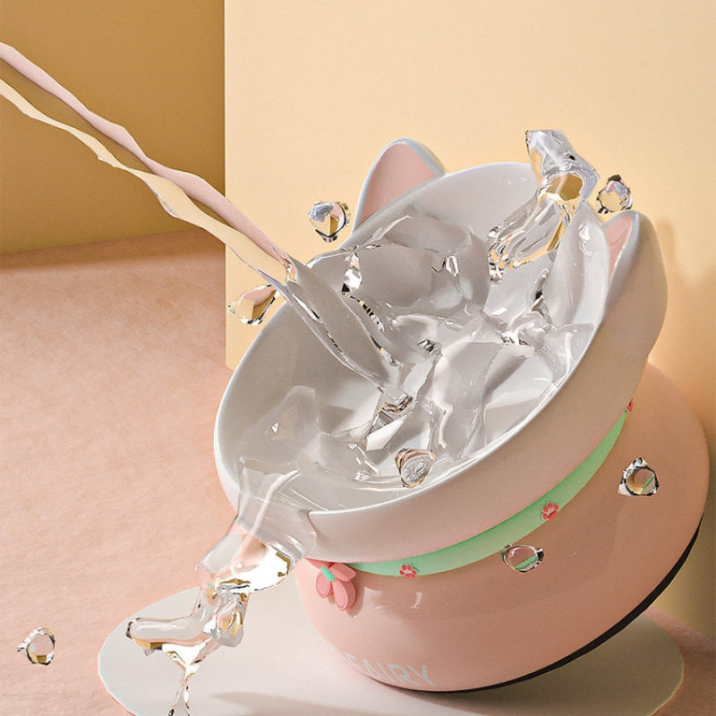 Elevated Tilted Ceramic Pet Bowl for Cats & Small Dogs | Cat Food & Water Bowl