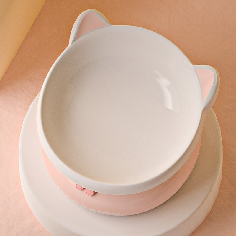 Elevated Tilted Ceramic Pet Bowl for Cats & Small Dogs | Cat Food & Water Bowl
