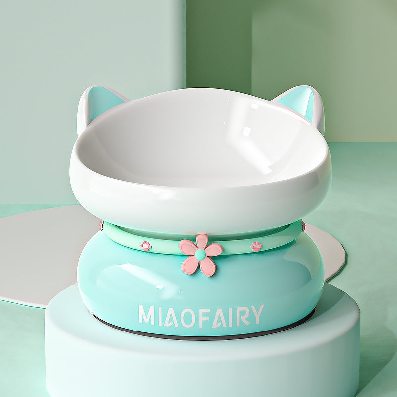 Elevated Tilted Ceramic Pet Bowl for Cats & Small Dogs | Cat Food & Water Bowl
