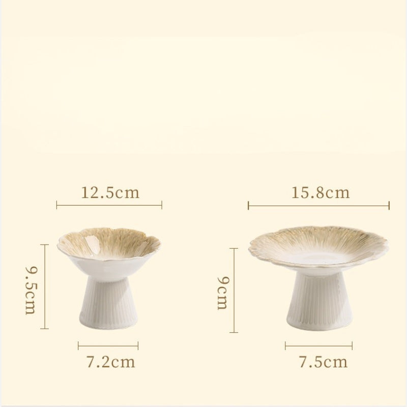 Ceramic Cat Bowl – Elevated Cat Food & Water Dish for Wet Food, Neck-Friendly Pet Bowl