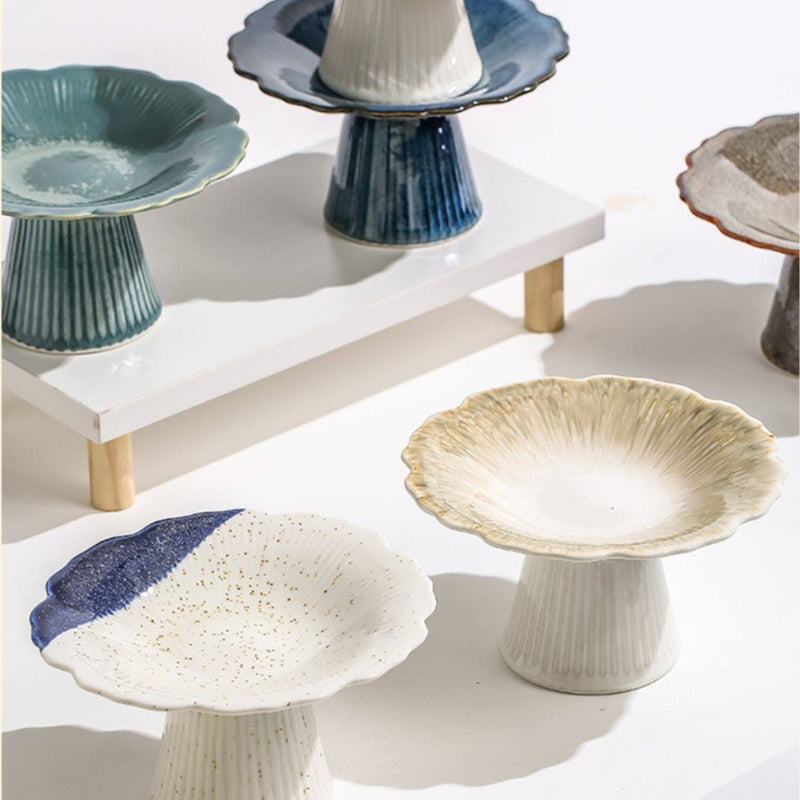 Ceramic Cat Bowl – Elevated Cat Food & Water Dish for Wet Food, Neck-Friendly Pet Bowl