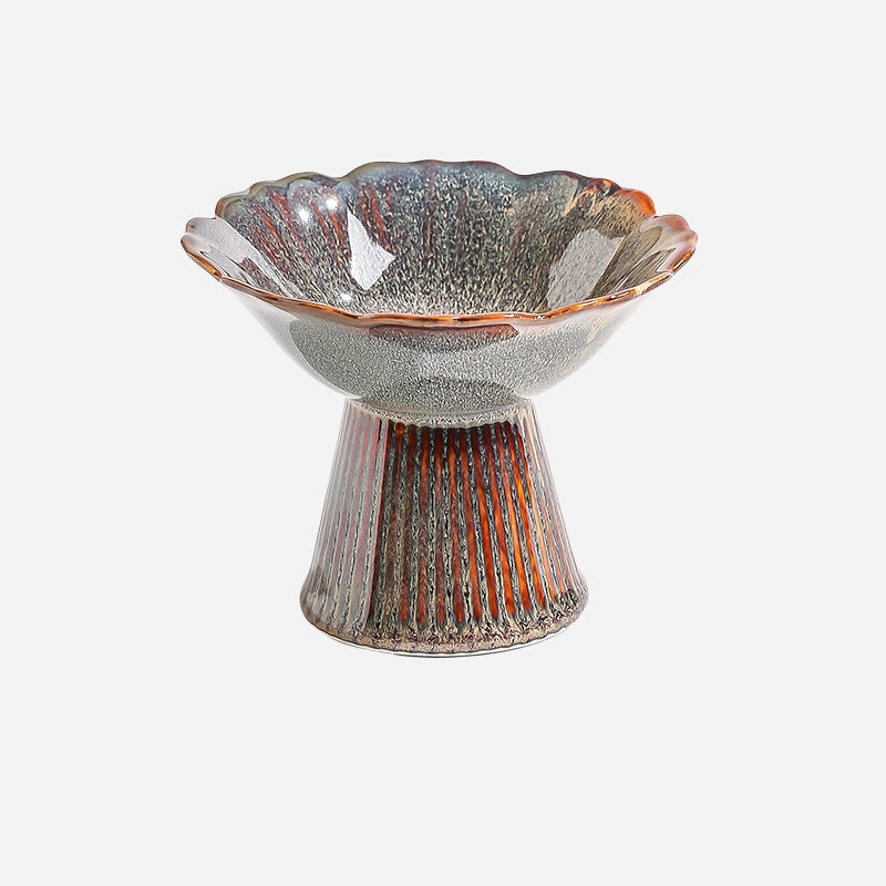 Ceramic Cat Bowl – Elevated Cat Food & Water Dish for Wet Food, Neck-Friendly Pet Bowl