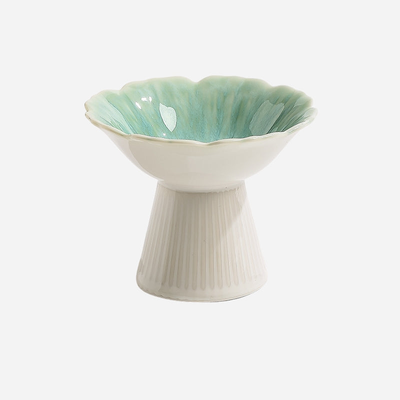 Ceramic Cat Bowl – Elevated Cat Food & Water Dish for Wet Food, Neck-Friendly Pet Bowl