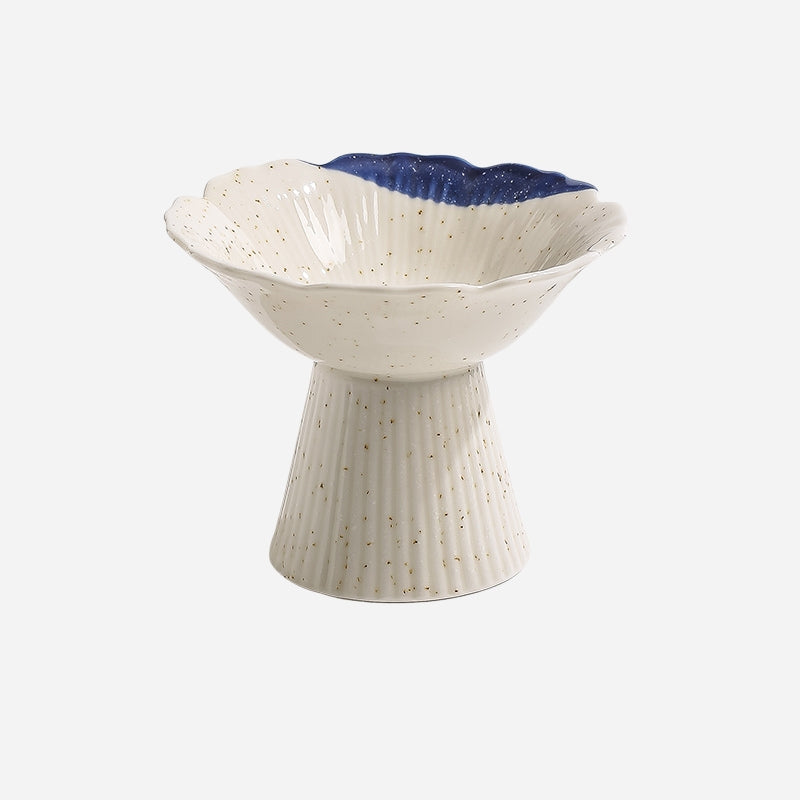 Ceramic Cat Bowl – Elevated Cat Food & Water Dish for Wet Food, Neck-Friendly Pet Bowl