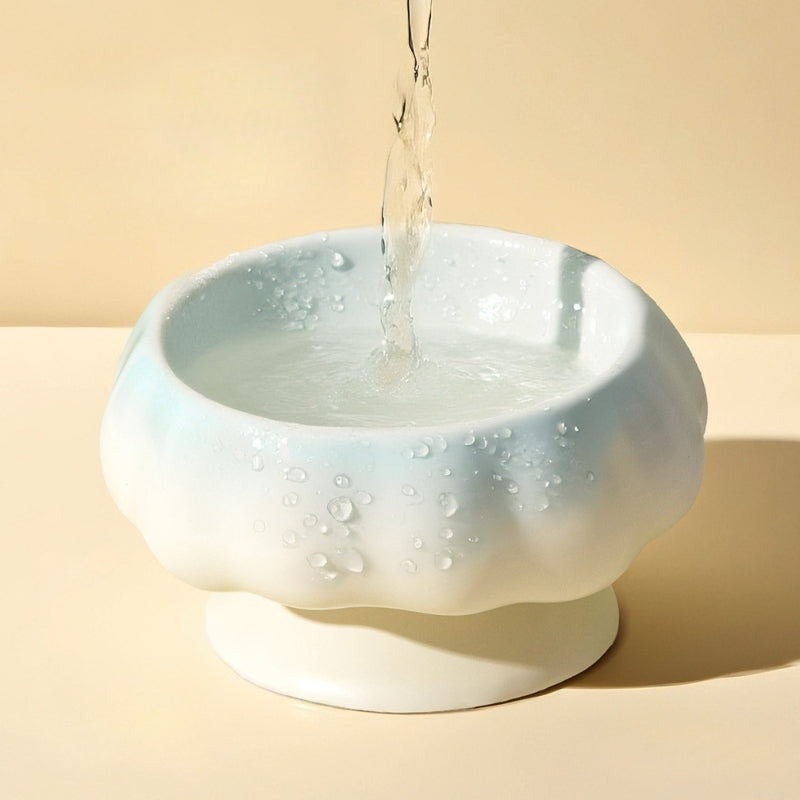 Ceramic Cat Bowl – Tilted Anti-Spill Pet Bowl for Cats, Neck-Friendly Food & Water Dishv