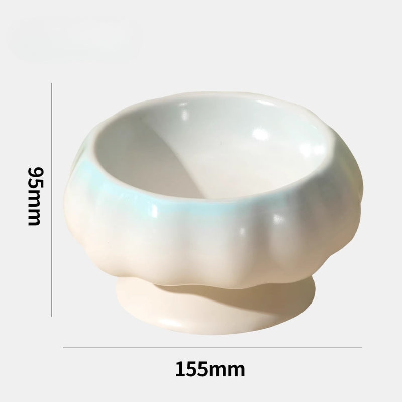 Ceramic Cat Bowl – Tilted Anti-Spill Pet Bowl for Cats, Neck-Friendly Food & Water Dishv