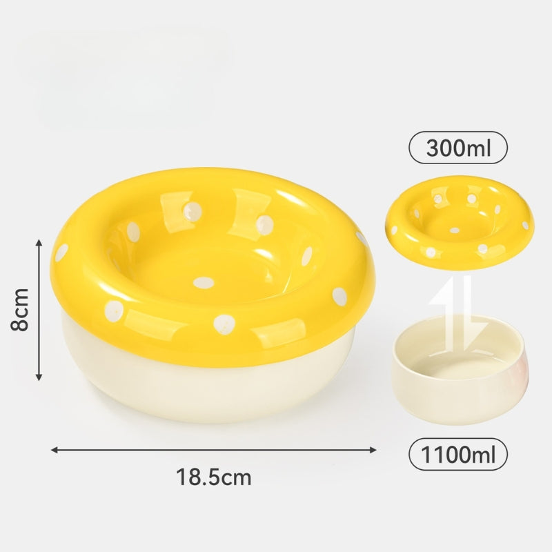 Ceramic Cat Bowl – Tilted Anti-Spill Pet Bowl for Cats, Neck-Friendly Food & Water Dishv