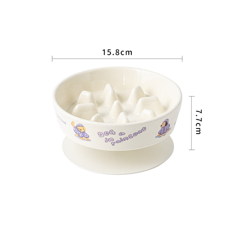 Anti-Tip Elevated Ceramic Pet Bowl – Flat Feeding & Water Bowl for Cats and Dogs