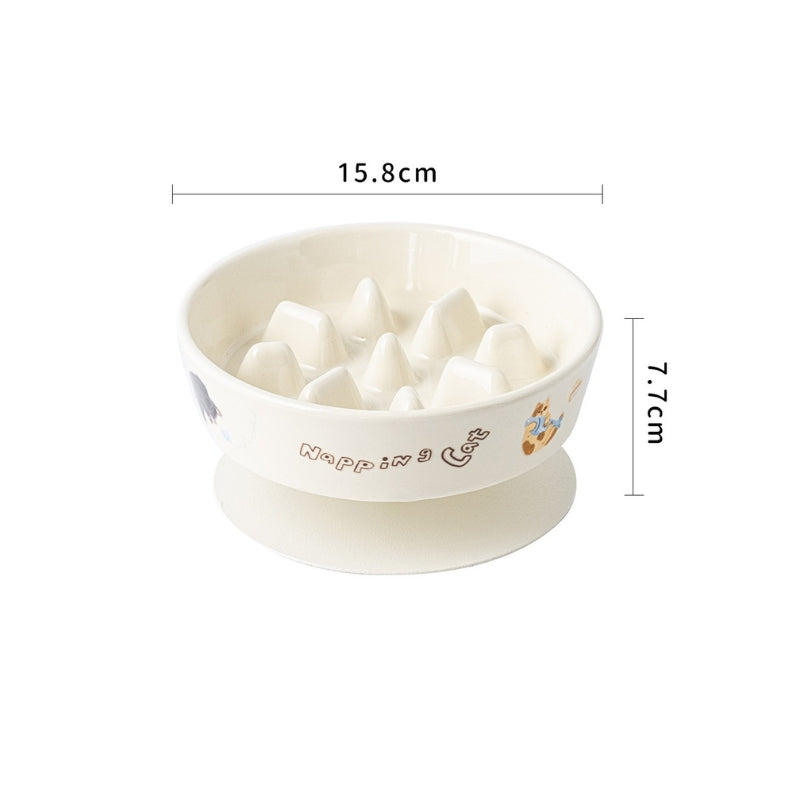 Anti-Tip Elevated Ceramic Pet Bowl – Flat Feeding & Water Bowl for Cats and Dogs