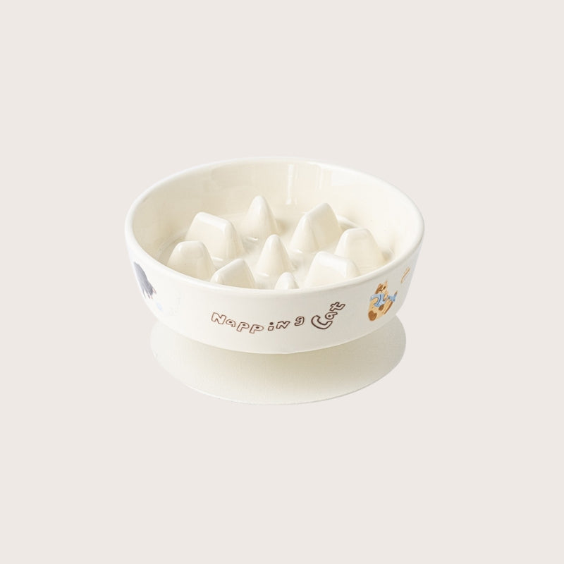 Anti-Tip Elevated Ceramic Pet Bowl – Flat Feeding & Water Bowl for Cats and Dogs