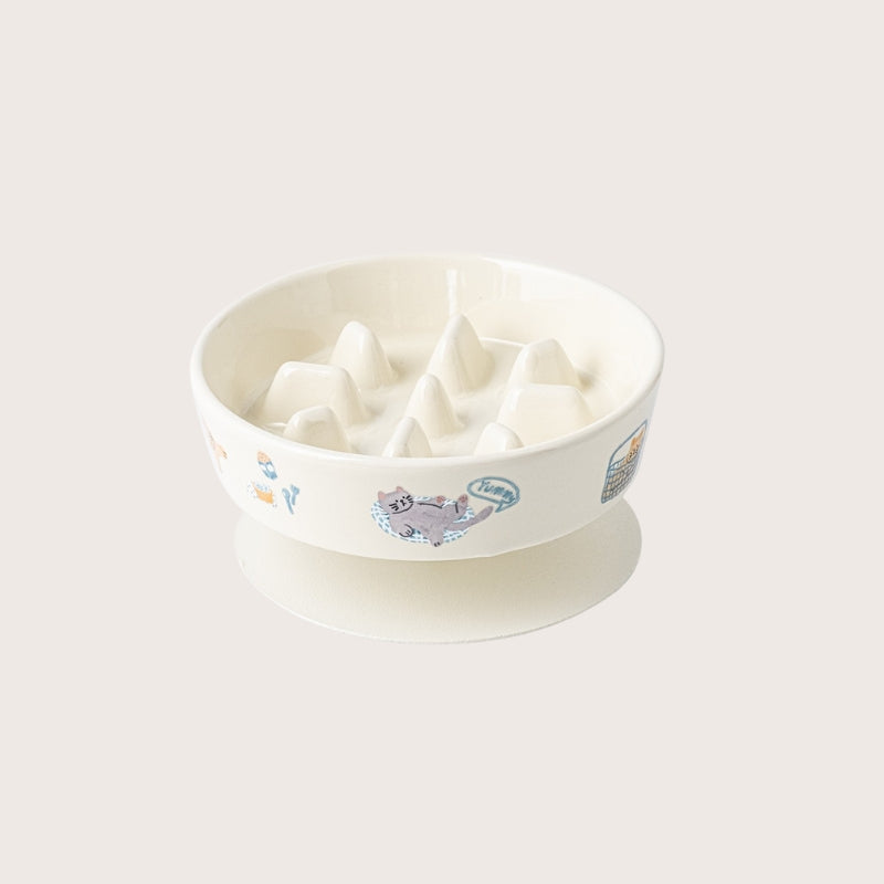 Anti-Tip Elevated Ceramic Pet Bowl – Flat Feeding & Water Bowl for Cats and Dogs