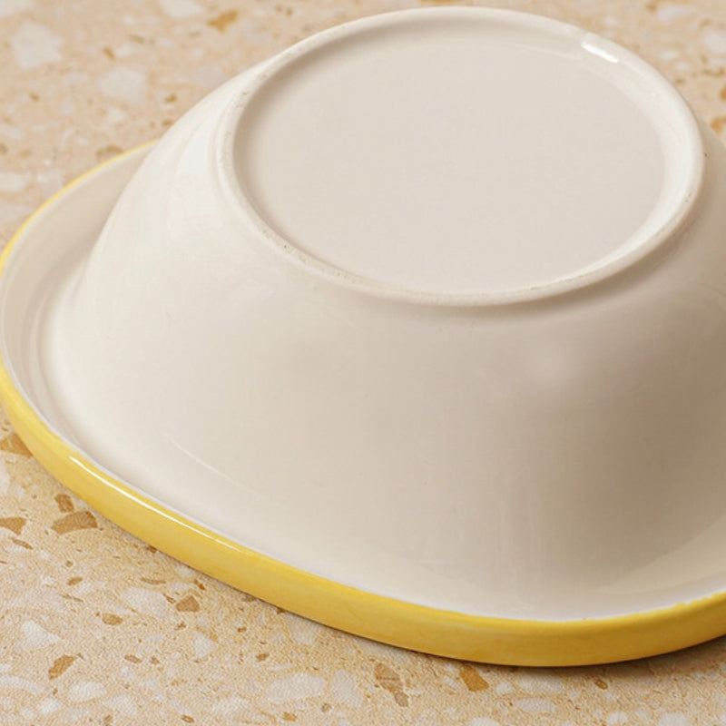 Anti-Tip Ceramic Pet Bowl – Elevated Neck Protection Bowl for Cats & Dogs