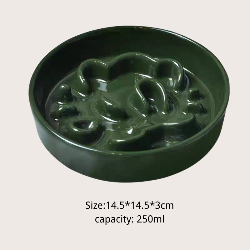 Ceramic Slow Feeder Bowl for Dogs & Cats – Anti-Choking Pet Bowl for Small & Medium Pets
