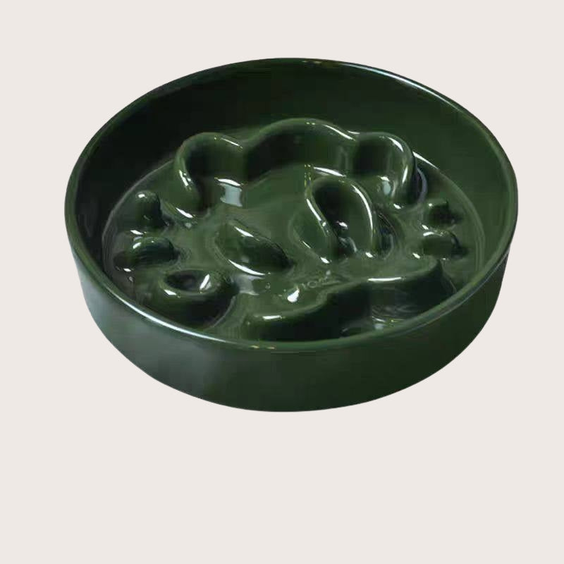 Ceramic Slow Feeder Bowl for Dogs & Cats – Anti-Choking Pet Bowl for Small & Medium Pets