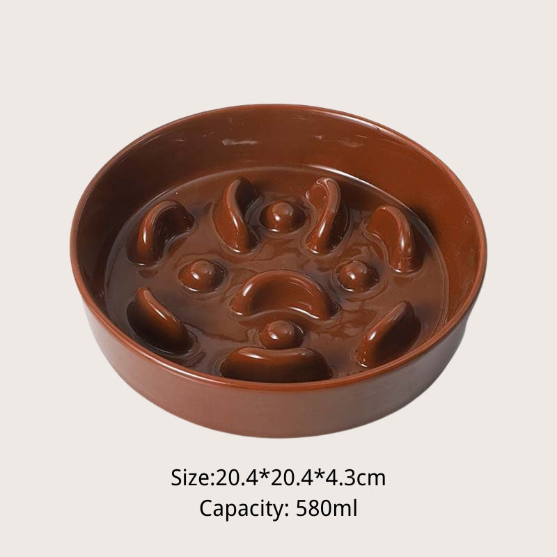 Ceramic Slow Feeder Bowl for Dogs & Cats – Anti-Choking Pet Bowl for Small & Medium Pets