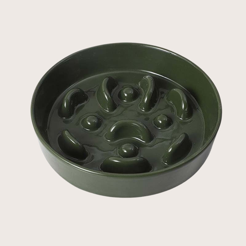 Ceramic Slow Feeder Bowl for Dogs & Cats – Anti-Choking Pet Bowl for Small & Medium Pets