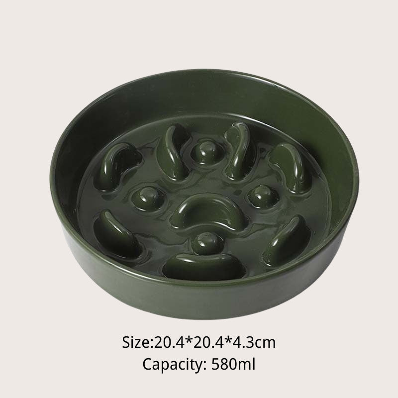 Ceramic Slow Feeder Bowl for Dogs & Cats – Anti-Choking Pet Bowl for Small & Medium Pets