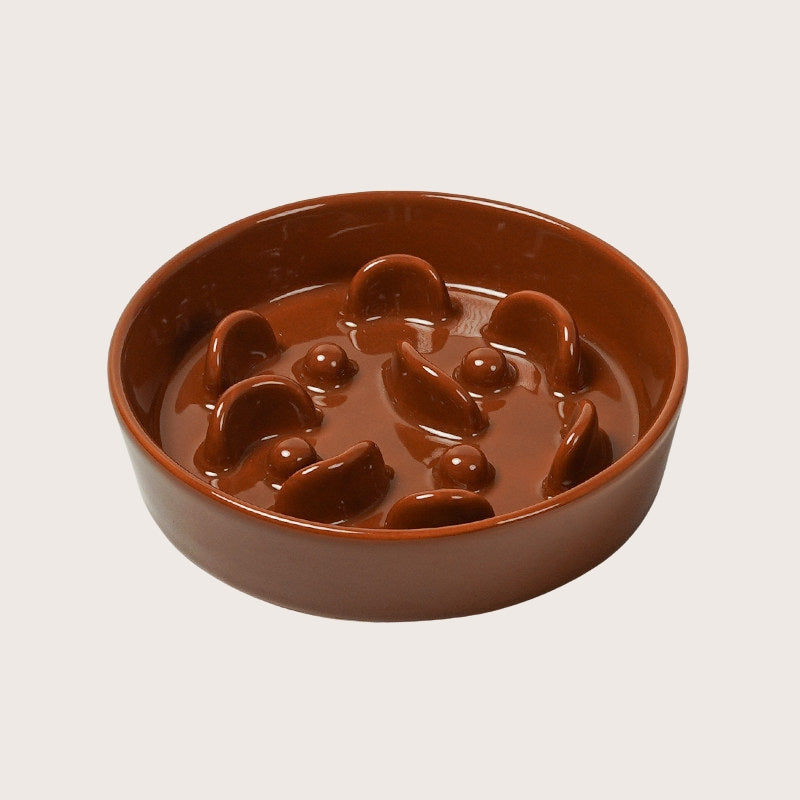 Ceramic Slow Feeder Bowl for Dogs & Cats – Anti-Choking Pet Bowl for Small & Medium Pets